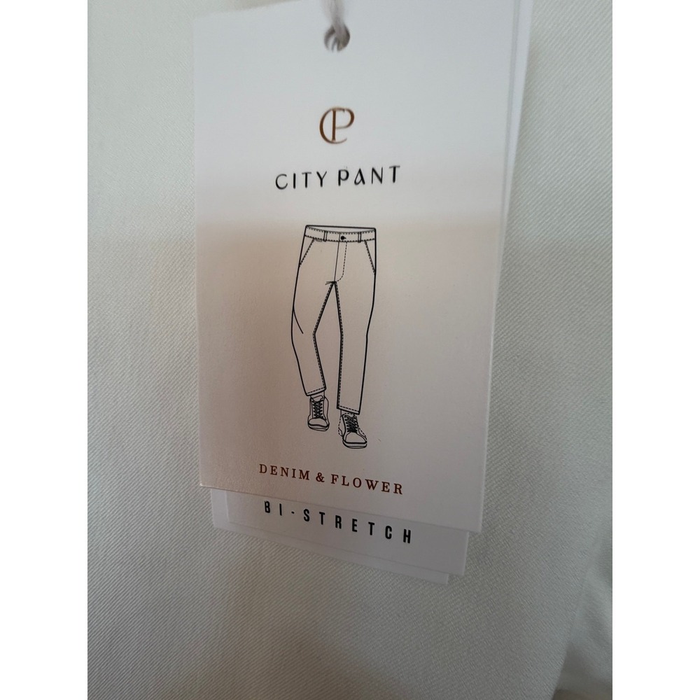 Denim & Flower NWT Ricky Singh City Pant White BiStretch Performance Pants Sz 30 - Picture 4 of 9